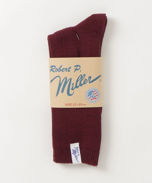 MILLER（ミラー）の「"02"≪Robert P. Miller≫ピスネーム パネルリブ クルーソックス（ソックス/靴下・レディース・ライトグリーン/オフホワイト/オレンジ/ネイビー/ライトイエロー/チェリーピンク/エメラルドブルー/ミント/スカイブルー/コーラルピンク/ダークネイビー/バーガンディー/ブラウン・23～25cm）」の13枚目の写真
