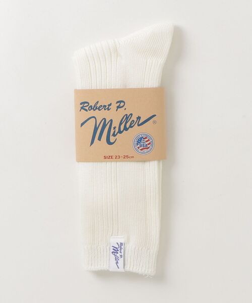 MILLER(ミラー)の「"02"≪Robert P. Miller≫ピスネーム パネルリブ クルーソックス(ソックス/靴下・レディース・ライトグリーン/オフホワイト/オレンジ/ネイビー/ライトイエロー/チェリーピンク/エメラルドブルー/ミント/スカイブルー/コーラルピンク・23~25cm)」の11枚目の写真