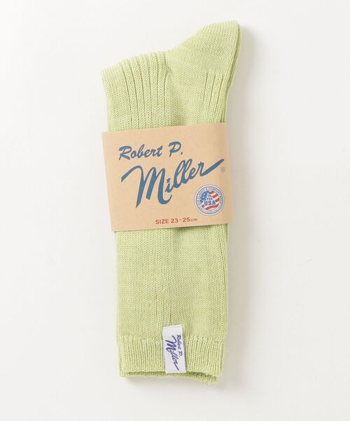 MILLER(ミラー)の「"02"≪Robert P. Miller≫ピスネーム パネルリブ クルーソックス(ソックス/靴下・レディース・ライトグリーン/オフホワイト/オレンジ/ネイビー/ライトイエロー/チェリーピンク/エメラルドブルー/ミント/スカイブルー/コーラルピンク・23~25cm)」の12枚目の写真