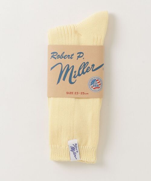 MILLER(ミラー)の「"02"≪Robert P. Miller≫ピスネーム パネルリブ クルーソックス(ソックス/靴下・レディース・ライトグリーン/オフホワイト/オレンジ/ネイビー/ライトイエロー/チェリーピンク/エメラルドブルー/ミント/スカイブルー/コーラルピンク・23~25cm)」の15枚目の写真