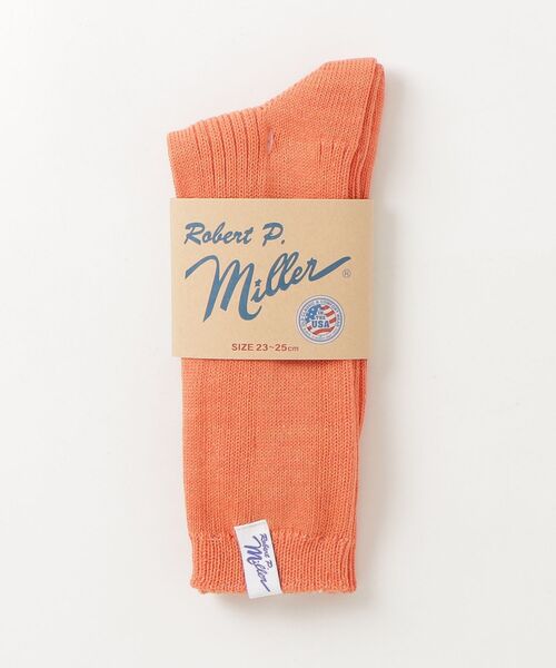 MILLER(ミラー)の「"02"≪Robert P. Miller≫ピスネーム パネルリブ クルーソックス(ソックス/靴下・レディース・ライトグリーン/オフホワイト/オレンジ/ネイビー/ライトイエロー/チェリーピンク/エメラルドブルー/ミント/スカイブルー/コーラルピンク・23~25cm)」の17枚目の写真