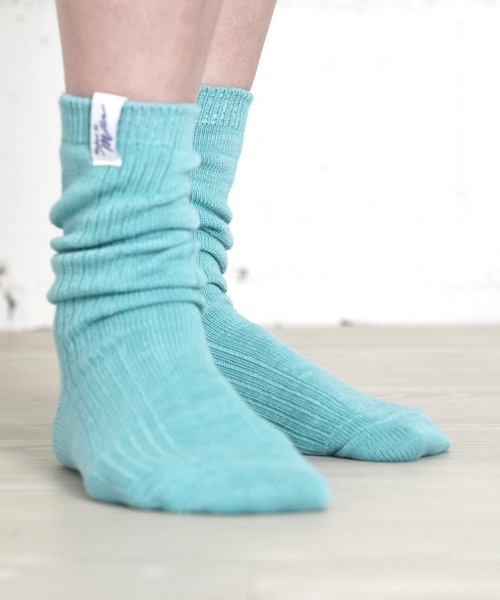MILLER(ミラー)の「"02"≪Robert P. Miller≫ピスネーム パネルリブ クルーソックス(ソックス/靴下・レディース・ライトグリーン/オフホワイト/オレンジ/ネイビー/ライトイエロー/チェリーピンク/エメラルドブルー/ミント/スカイブルー/コーラルピンク・23~25cm)」の22枚目の写真