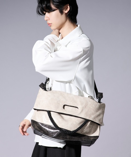 Ellno Loset(エルノロゼット)の「multi way shoulder bag(ショルダーバッグ・メンズ・グレー/ブラック/アイボリー・FREE)」の18枚目の写真