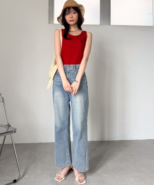 U.S. POLO ASSN.（ユーエスポロアッスン）の「RANAN/solleim別注【U.S.POLO ASSN.】カップ付リブタンクトップ（タンクトップ・レディース・ブラック/チャコール/ホワイト/レッド・LL/S/M/L）」の17枚目の写真
