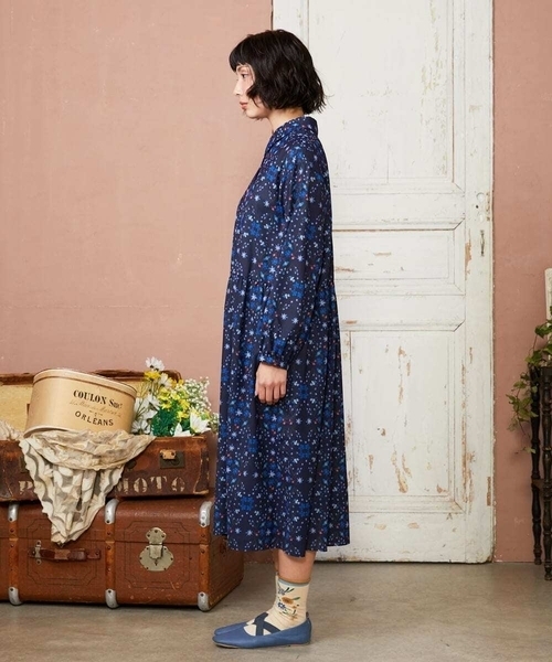 Jocomomola（ホコモモラ）の「Palomas y flores プリントシャツワンピース（ワンピース・レディース・イエロー/ブラック・40）」の15枚目の写真