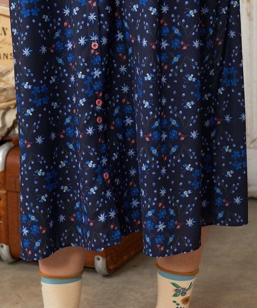 Jocomomola（ホコモモラ）の「Palomas y flores プリントシャツワンピース（ワンピース・レディース・イエロー/ブラック・40）」の19枚目の写真