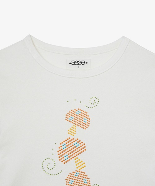 aeae(エーイーエーイー)の「MUSHROOM HOTFIX TEE(Tシャツ/カットソー・レディース・チャコールグレー/ホワイト・FREE)」の4枚目の写真