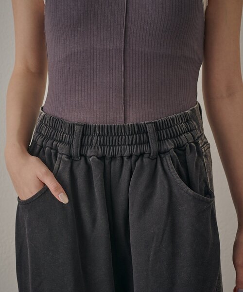 mline（エムライン）の「[mline]スウェット切り替えデニム（デニムパンツ・レディース・ベージュ/ブラック・1/2）」の10枚目の写真