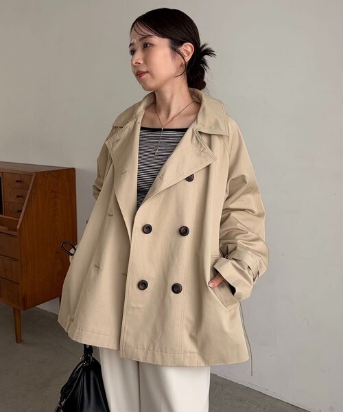 CAPRICIEUX LE'MAGE(カプリシューレマージュ)の「【サイズ展開あり】バックギャザーコート(その他アウター・レディース・ホワイト系その他/ベージュ/ブラック・36/38)」の3枚目の写真