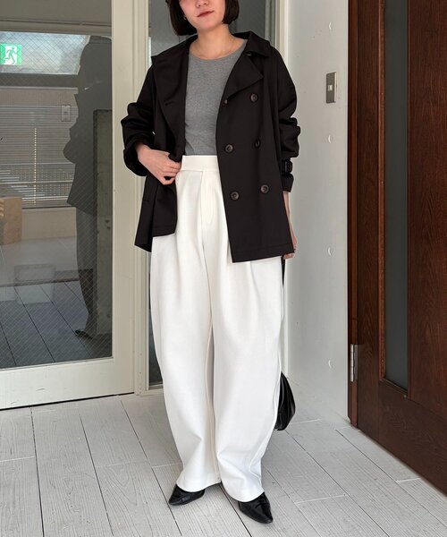 CAPRICIEUX LE'MAGE(カプリシューレマージュ)の「【サイズ展開あり】バックギャザーコート(その他アウター・レディース・ホワイト系その他/ベージュ/ブラック・36/38)」の13枚目の写真