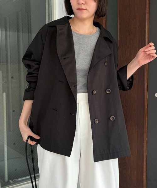CAPRICIEUX LE'MAGE(カプリシューレマージュ)の「【サイズ展開あり】バックギャザーコート(その他アウター・レディース・ホワイト系その他/ベージュ/ブラック・36/38)」の12枚目の写真