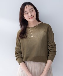 UNTITLED（アンタイトル）の「【古畑星夏さん着用/8色展開/程よい透け感】ドライタッチボートネックニット（ニット/セーター）」