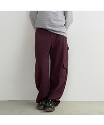 CARGO WIDE COTTON PANTS PURPLE