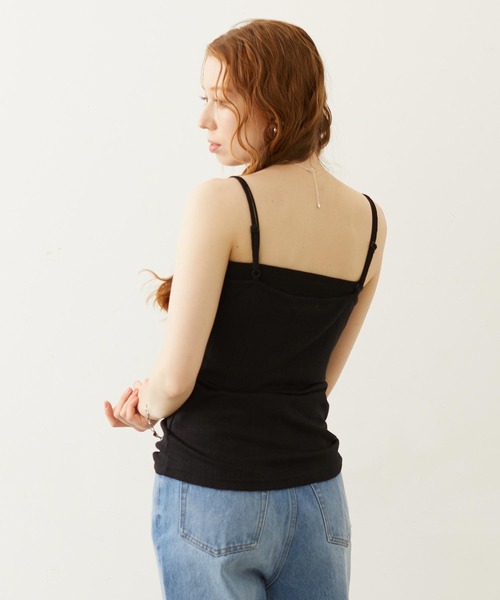 MILKFED.（ミルクフェド）の「OVAL LOGO LACE CAMISOLE（キャミソール・レディース・マルチ/ブラック/ライトブルー・ONE SIZE）」の8枚目の写真
