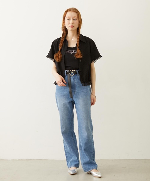 MILKFED.（ミルクフェド）の「OVAL LOGO LACE CAMISOLE（キャミソール・レディース・マルチ/ブラック/ライトブルー・ONE SIZE）」の13枚目の写真