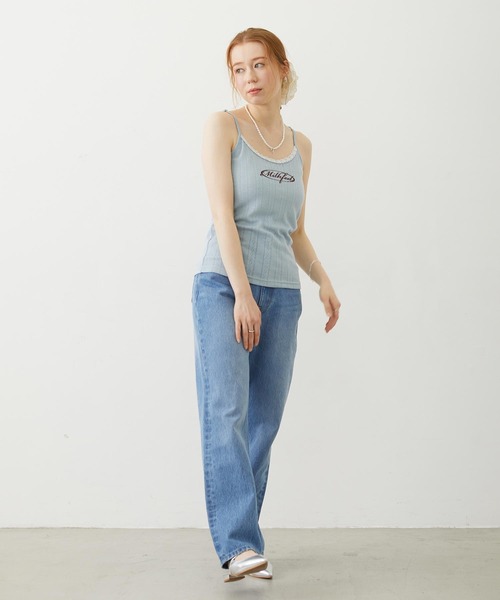 MILKFED.（ミルクフェド）の「OVAL LOGO LACE CAMISOLE（キャミソール・レディース・マルチ/ブラック/ライトブルー・ONE SIZE）」の19枚目の写真