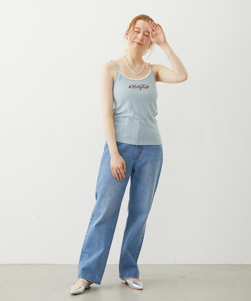 MILKFED.（ミルクフェド）の「OVAL LOGO LACE CAMISOLE（キャミソール・レディース・マルチ/ブラック/ライトブルー・ONE SIZE）」の20枚目の写真