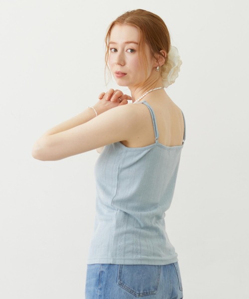 MILKFED.（ミルクフェド）の「OVAL LOGO LACE CAMISOLE（キャミソール・レディース・マルチ/ブラック/ライトブルー・ONE SIZE）」の17枚目の写真