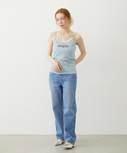 MILKFED.（ミルクフェド）の「OVAL LOGO LACE CAMISOLE（キャミソール・レディース・マルチ/ブラック/ライトブルー・ONE SIZE）」の22枚目の写真