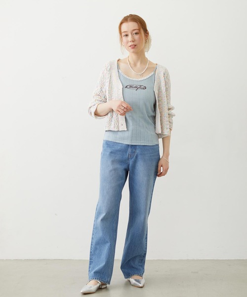 MILKFED.（ミルクフェド）の「OVAL LOGO LACE CAMISOLE（キャミソール・レディース・マルチ/ブラック/ライトブルー・ONE SIZE）」の4枚目の写真