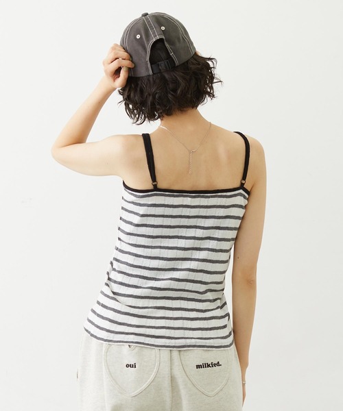 MILKFED.（ミルクフェド）の「OVAL LOGO LACE CAMISOLE（キャミソール・レディース・マルチ/ブラック/ライトブルー・ONE SIZE）」の6枚目の写真