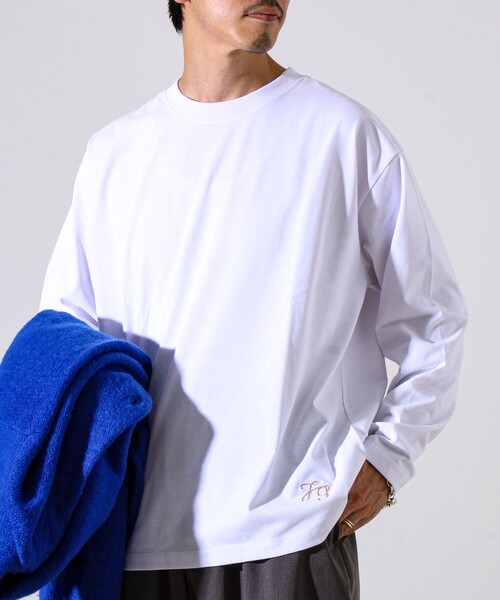 GLOSTER(グロスター)の「【MARUDE COTTON】ロープ刺繍T ロングスリーブ(Tシャツ/カットソー・メンズ・ダークネイビー/ホワイト/パープル/ブラック・S/M/L)」の9枚目の写真