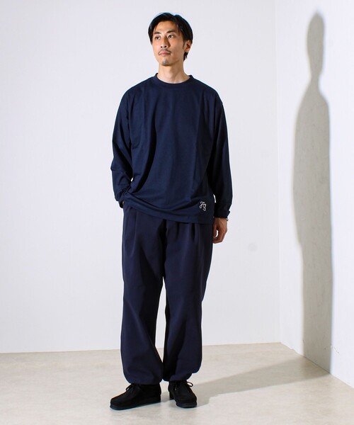 GLOSTER(グロスター)の「【MARUDE COTTON】ロープ刺繍T ロングスリーブ(Tシャツ/カットソー・メンズ・ダークネイビー/ホワイト/パープル/ブラック・S/M/L)」の12枚目の写真