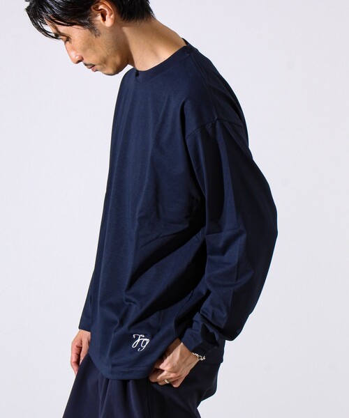 GLOSTER(グロスター)の「【MARUDE COTTON】ロープ刺繍T ロングスリーブ(Tシャツ/カットソー・メンズ・ダークネイビー/ホワイト/パープル/ブラック・S/M/L)」の16枚目の写真