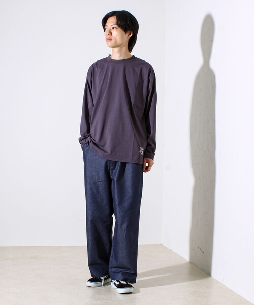 GLOSTER(グロスター)の「【MARUDE COTTON】ロープ刺繍T ロングスリーブ(Tシャツ/カットソー・メンズ・ダークネイビー/ホワイト/パープル/ブラック・S/M/L)」の20枚目の写真