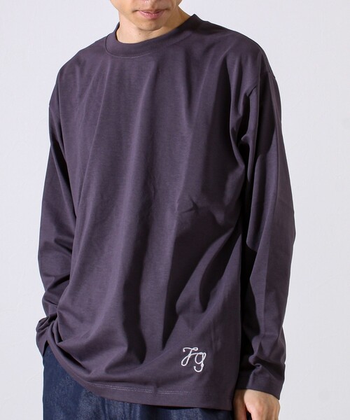 GLOSTER(グロスター)の「【MARUDE COTTON】ロープ刺繍T ロングスリーブ(Tシャツ/カットソー・メンズ・ダークネイビー/ホワイト/パープル/ブラック・S/M/L)」の21枚目の写真