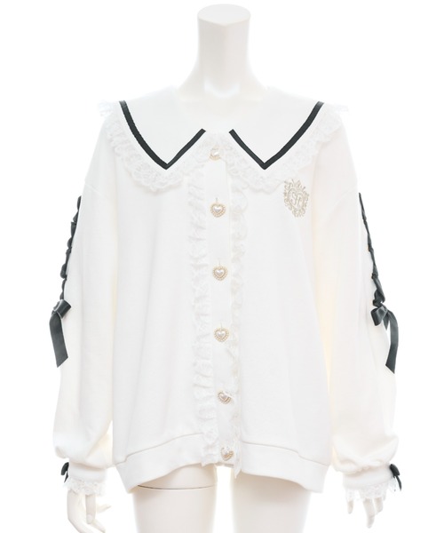 Secret Honey(シークレットハニー)の「セーラーカーディガン(Tシャツ/カットソー・レディース・ブラック/ピンク/オフホワイト・FREE)」の12枚目の写真