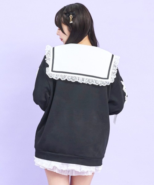 Secret Honey(シークレットハニー)の「セーラーカーディガン(Tシャツ/カットソー・レディース・ブラック/ピンク/オフホワイト・FREE)」の10枚目の写真
