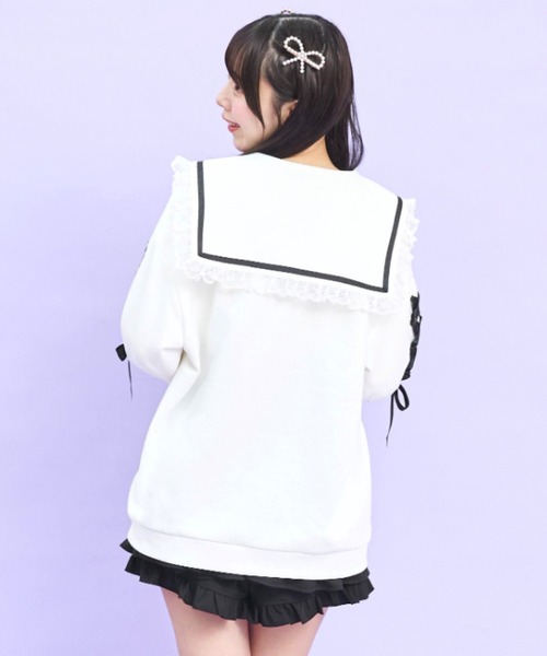 Secret Honey(シークレットハニー)の「セーラーカーディガン(Tシャツ/カットソー・レディース・ブラック/ピンク/オフホワイト・FREE)」の6枚目の写真