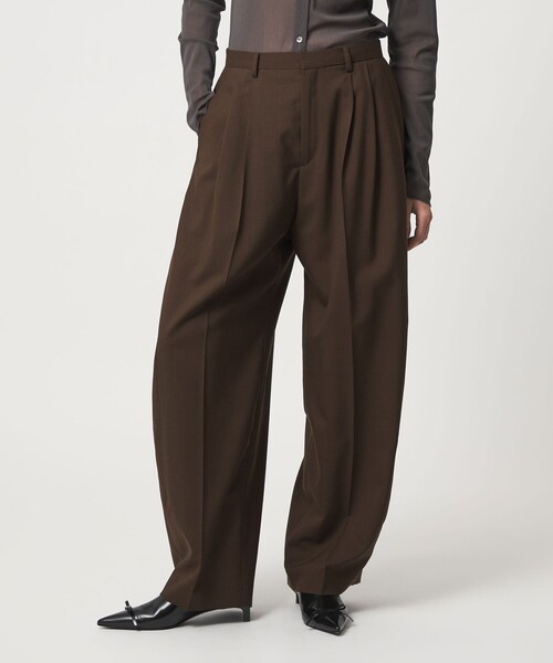 6（ロク）の「＜6(ROKU)＞トロピカルクロス カーブ パンツ（その他パンツ・レディース・ダークブラウン/ネイビー・36/32/34/38）」の4枚目の写真