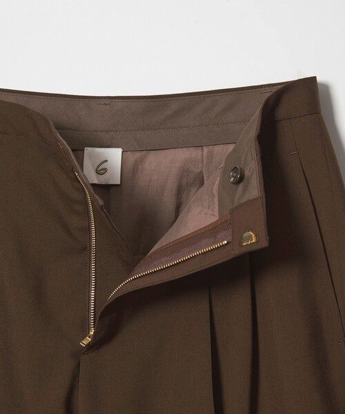 6（ロク）の「＜6(ROKU)＞トロピカルクロス カーブ パンツ（その他パンツ・レディース・ダークブラウン/ネイビー・36/32/34/38）」の12枚目の写真