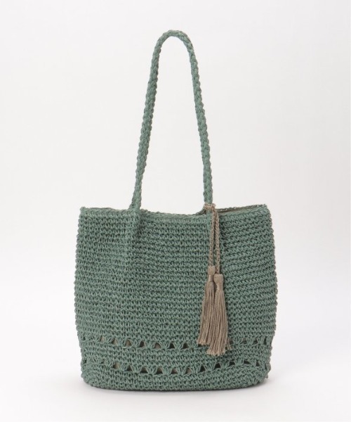 LBC（エルビーシー）の「雑材タッセル付きトートバッグ（ショルダーバッグ・レディース・ブラウン/グリーン/ベージュ・FREE）」の8枚目の写真