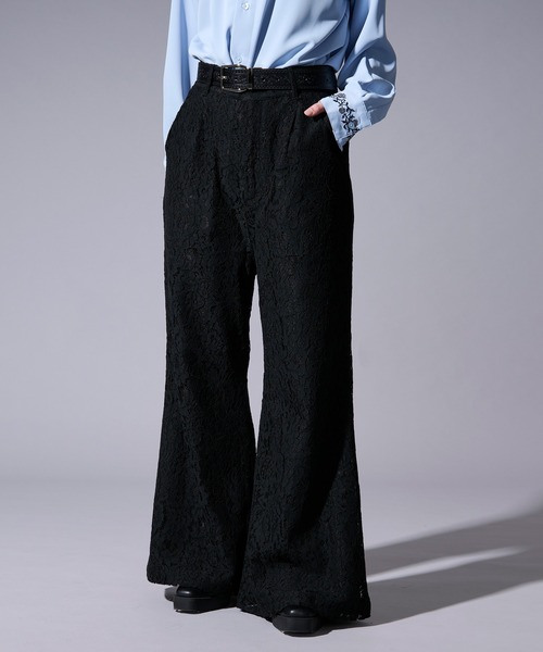 Ellno Loset(エルノロゼット)の「コードレースワイドフレアパンツ/SETUP対応(その他パンツ・メンズ・ブルー/ブラック/チャコール・MEDIUM/LARGE/X-SMALL/SMALL)」の2枚目の写真