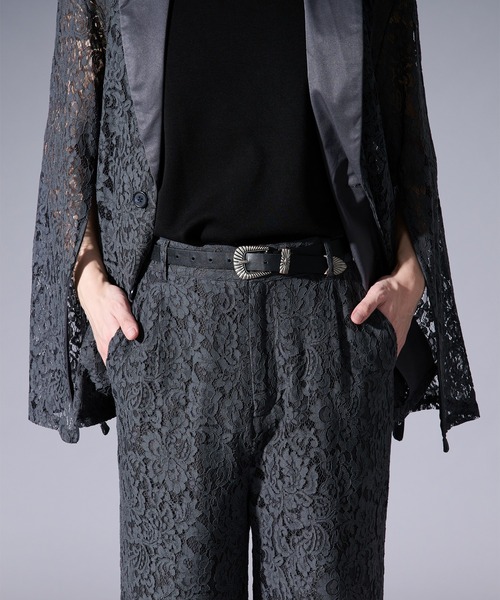 Ellno Loset(エルノロゼット)の「コードレースワイドフレアパンツ/SETUP対応(その他パンツ・メンズ・ブルー/ブラック/チャコール・MEDIUM/LARGE/X-SMALL/SMALL)」の4枚目の写真