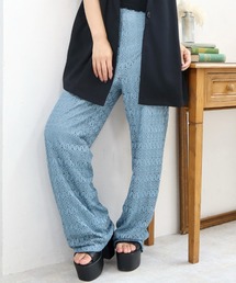 カットレースストレートパンツ