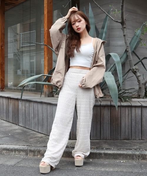CECIL McBEE(セシルマクビー)の「カットレースストレートパンツ(その他パンツ・レディース・ブラック/アイボリー/ブルー・MEDIUM/LARGE)」の4枚目の写真