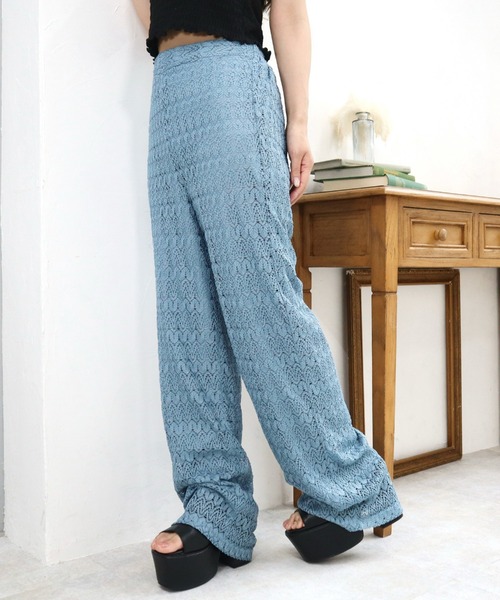 CECIL McBEE(セシルマクビー)の「カットレースストレートパンツ(その他パンツ・レディース・ブラック/アイボリー/ブルー・MEDIUM/LARGE)」の14枚目の写真