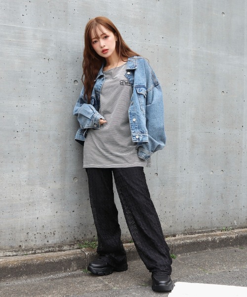 CECIL McBEE(セシルマクビー)の「カットレースストレートパンツ(その他パンツ・レディース・ブラック/アイボリー/ブルー・MEDIUM/LARGE)」の16枚目の写真