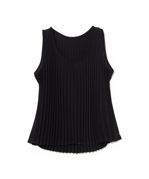 Demi-Luxe BEAMS（デミルクス ビームス）の「プリーツ ノースリーブ プルオーバー（シャツ/ブラウス・レディース・ネイビー/オフホワイト・ONE SIZE）」の2枚目の写真