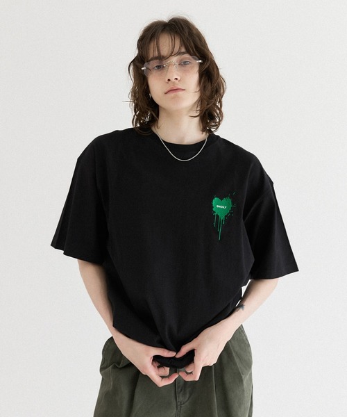 ONCILY（オンシェリー）の「26SS HEART LOGO DRAW CODE T-SHIRT / ハートロゴドローコードTシャツ（Tシャツ/カットソー・メンズ・ピンク/ホワイト系その他3/ホワイト系その他/ホワイト系その他5/ライトブルー/ブラック系その他2/ブラック/ネイビー系/ブラック系その他3/ブラック系その他/ホワイト系その他4/ホワイト系その他2/ボルドー/ネイビー系1・SMALL/LARGE/MEDIUM）」の9枚目の写真