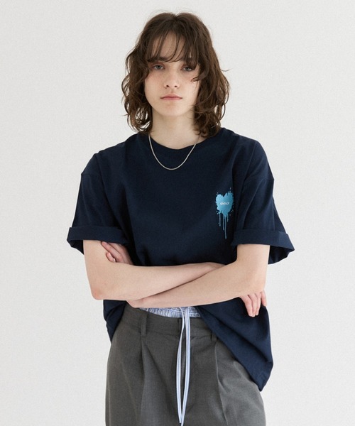 ONCILY（オンシェリー）の「26SS HEART LOGO DRAW CODE T-SHIRT / ハートロゴドローコードTシャツ（Tシャツ/カットソー・メンズ・ピンク/ホワイト系その他3/ホワイト系その他/ホワイト系その他5/ライトブルー/ブラック系その他2/ブラック/ネイビー系/ブラック系その他3/ブラック系その他/ホワイト系その他4/ホワイト系その他2/ボルドー/ネイビー系1・SMALL/LARGE/MEDIUM）」の20枚目の写真