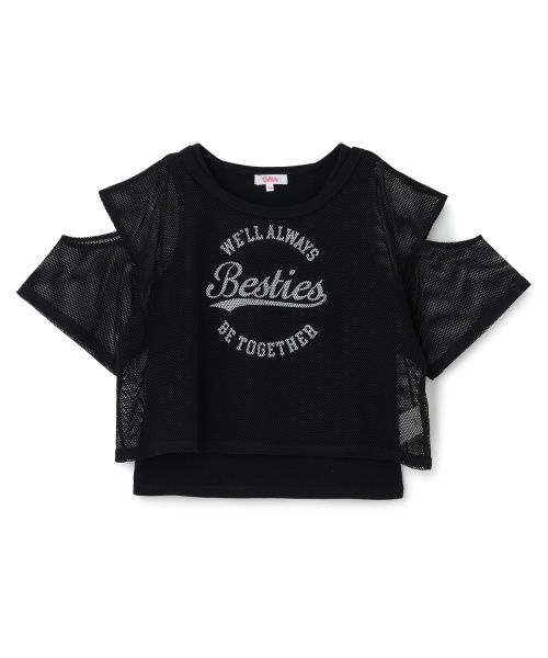 PINK-latte（ピンクラテ）の「【セットアイテム】肩あきメッシュ半袖T＋タンクセット（Tシャツ/カットソー・キッズ・ラベンダー/オフホワイト/ブラック/サックスブルー・120cm/140cm/130cm/160cm/150cm）」の17枚目の写真
