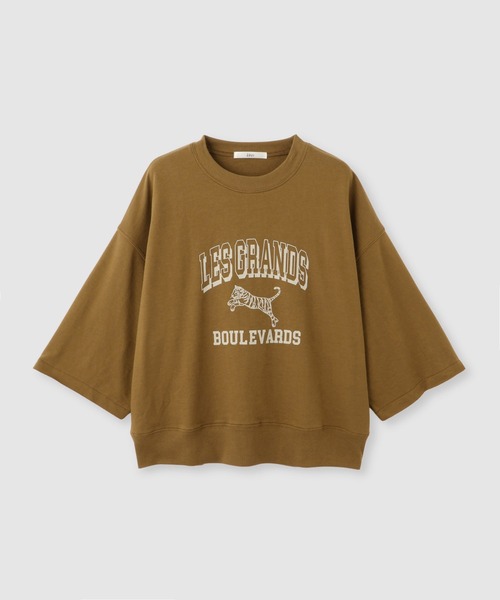 Mac-House（マックハウス）の「Idnes　ミニ裏毛 フロントプリント 5分袖Tシャツ（Tシャツ/カットソー・レディース・グレー/サックスブルー/ブラウン・FREE）」の20枚目の写真