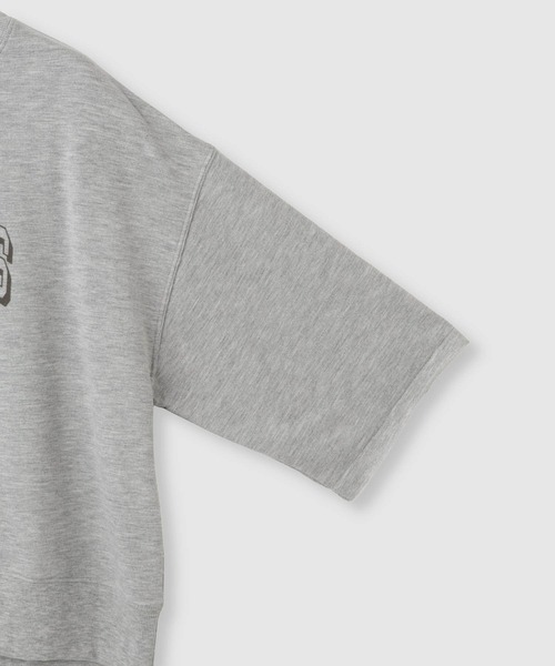 Mac-House（マックハウス）の「Idnes　ミニ裏毛 フロントプリント 5分袖Tシャツ（Tシャツ/カットソー・レディース・グレー/サックスブルー/ブラウン・FREE）」の4枚目の写真