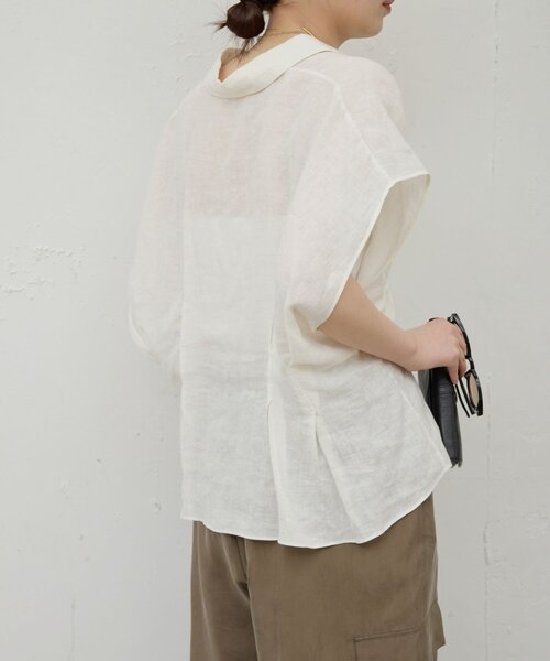 GALLARDAGALANTE（ガリャルダガランテ）の「【WEB限定】ハーフスリーブウエストシェイプシャツ（シャツ/ブラウス・レディース・ホワイト/ブラウン/ピンク/ブラック・FREE）」の11枚目の写真