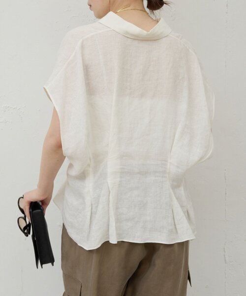 GALLARDAGALANTE（ガリャルダガランテ）の「【WEB限定】ハーフスリーブウエストシェイプシャツ（シャツ/ブラウス・レディース・ホワイト/ブラウン/ピンク/ブラック・FREE）」の10枚目の写真